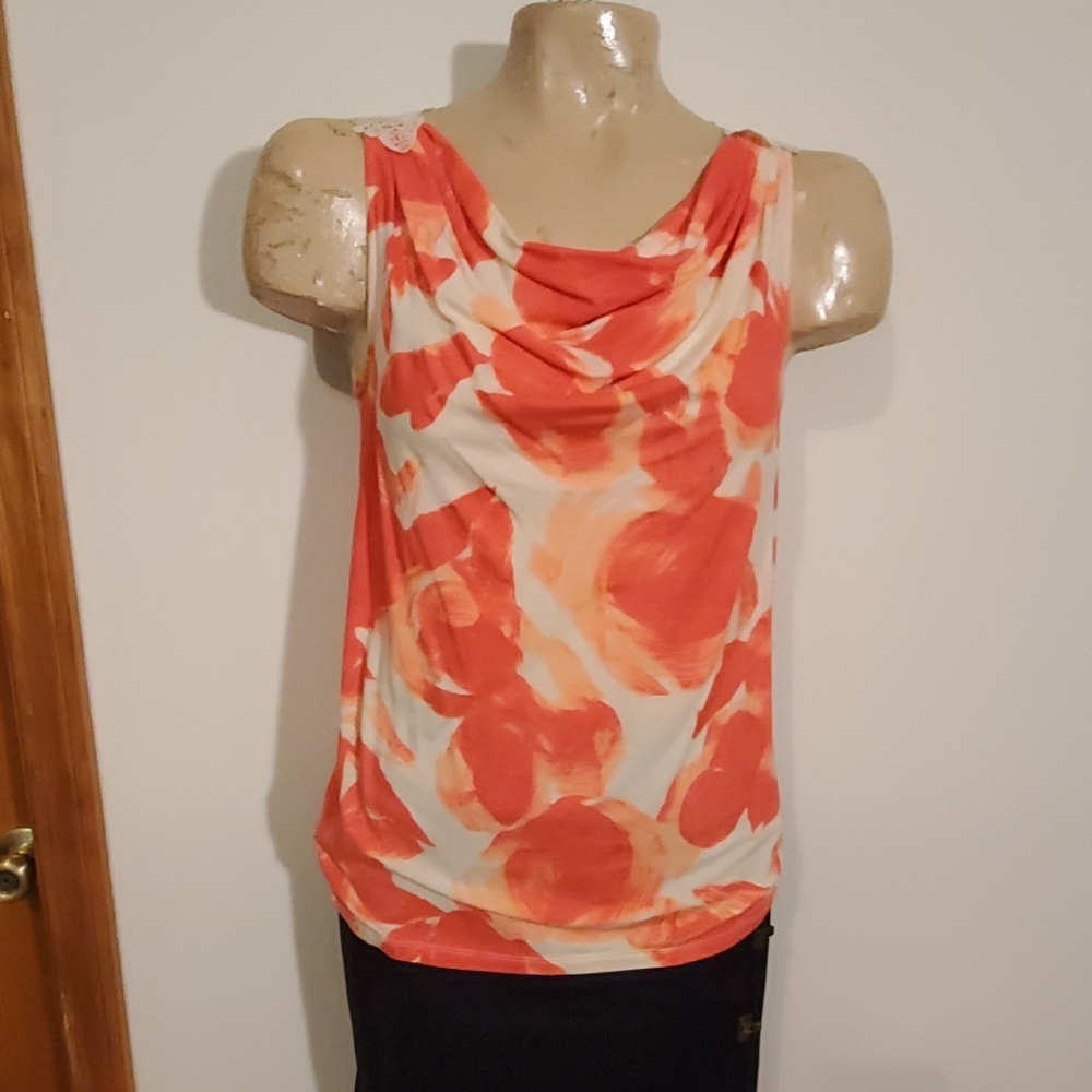 Ann Taylor Sleeveless top with Lace accent